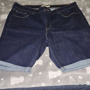 Levi's Women's Dark Blue Jean  Bermuda Shorts